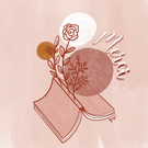 Merci d'un livre ouvert et de fleurs élégantes